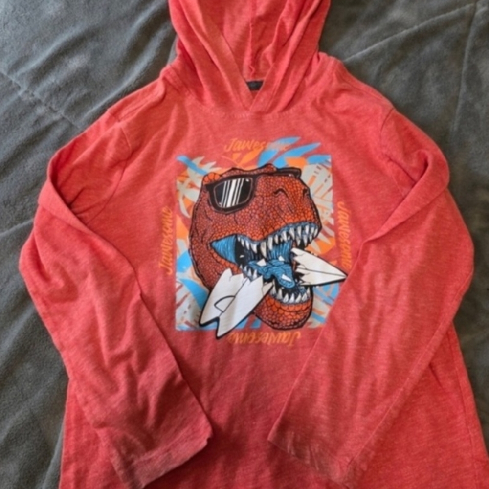 Old Navy Kids Hoodie with Dinosaur Graphic - Coral